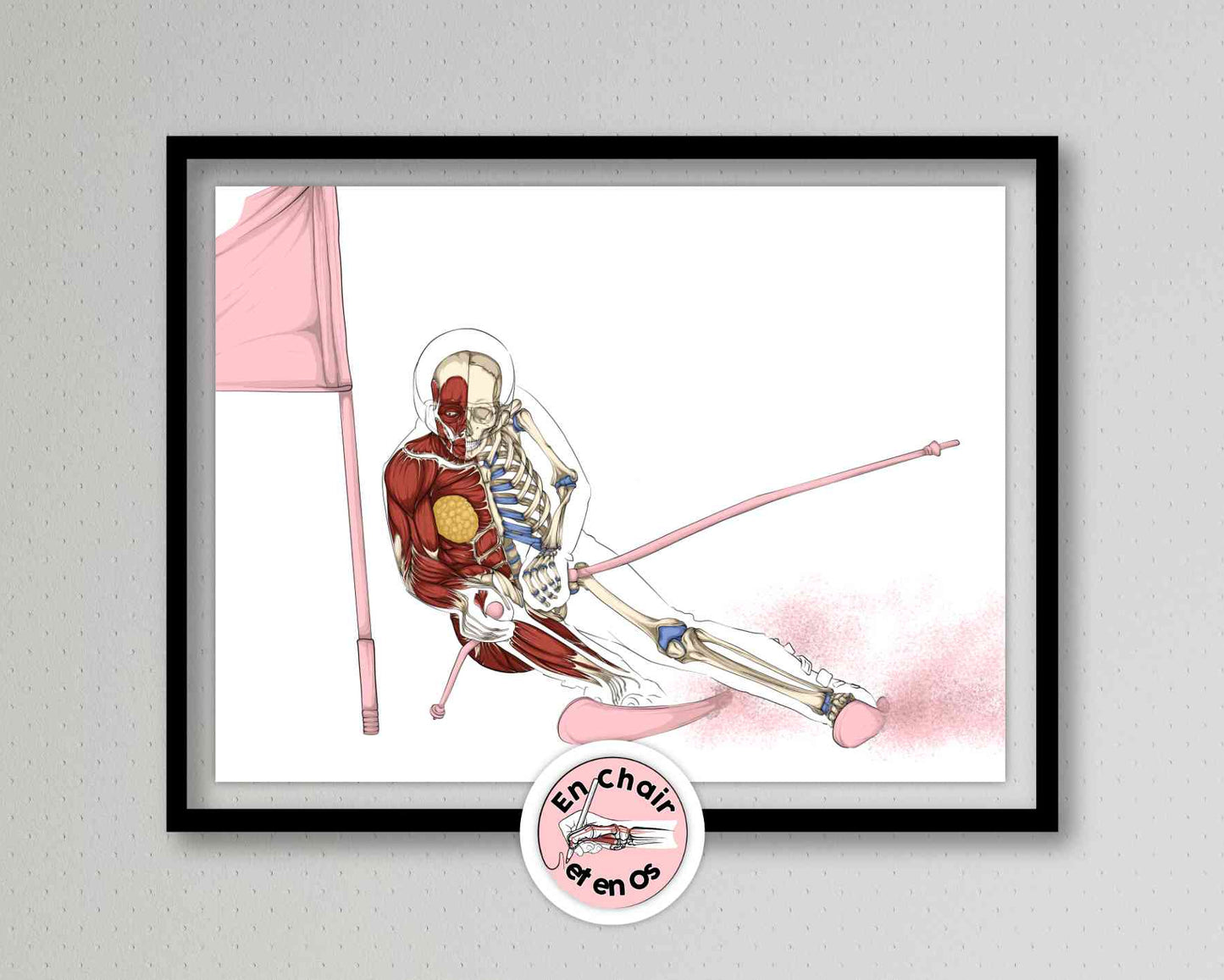 Écorché anatomique ski - Slalom Géant