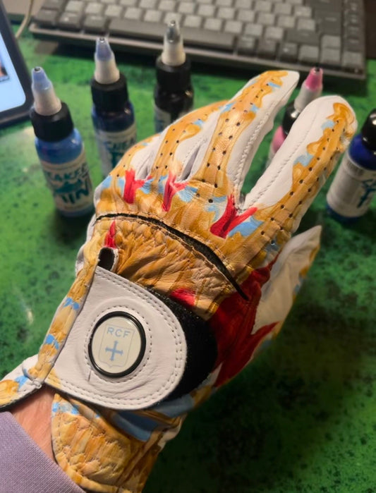 Gants de golf anatomiques personnalisés peints à la main - cadeau unique pour médecin golfeur