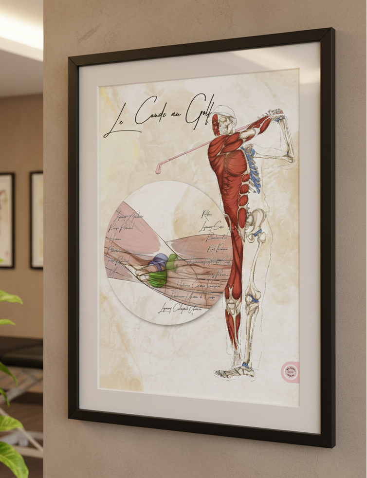 planche anatomique golf muscles fléchisseurs du coude